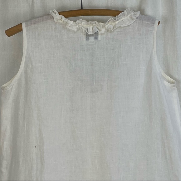 Vintage THE IRISH SECRET Linen Sleeveless Top tank ivory off white - Picture 12 of 15